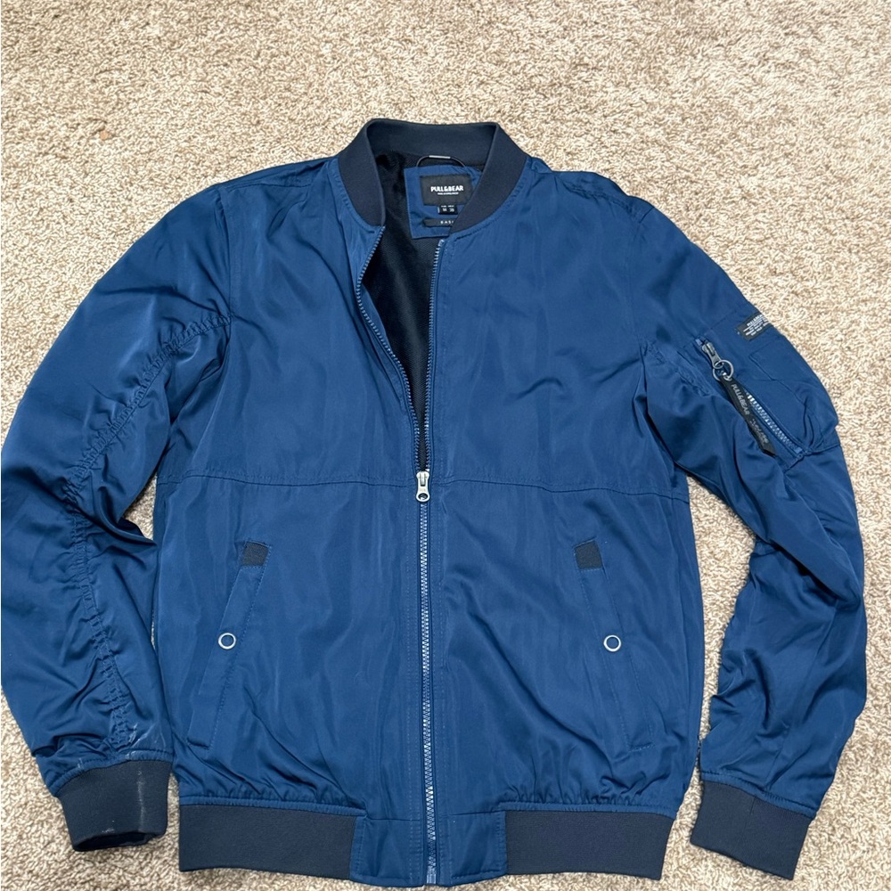 Pull & Bear Blue Bomber Jacket
